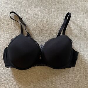 Aerie Elegant Black Lace Trim Bra